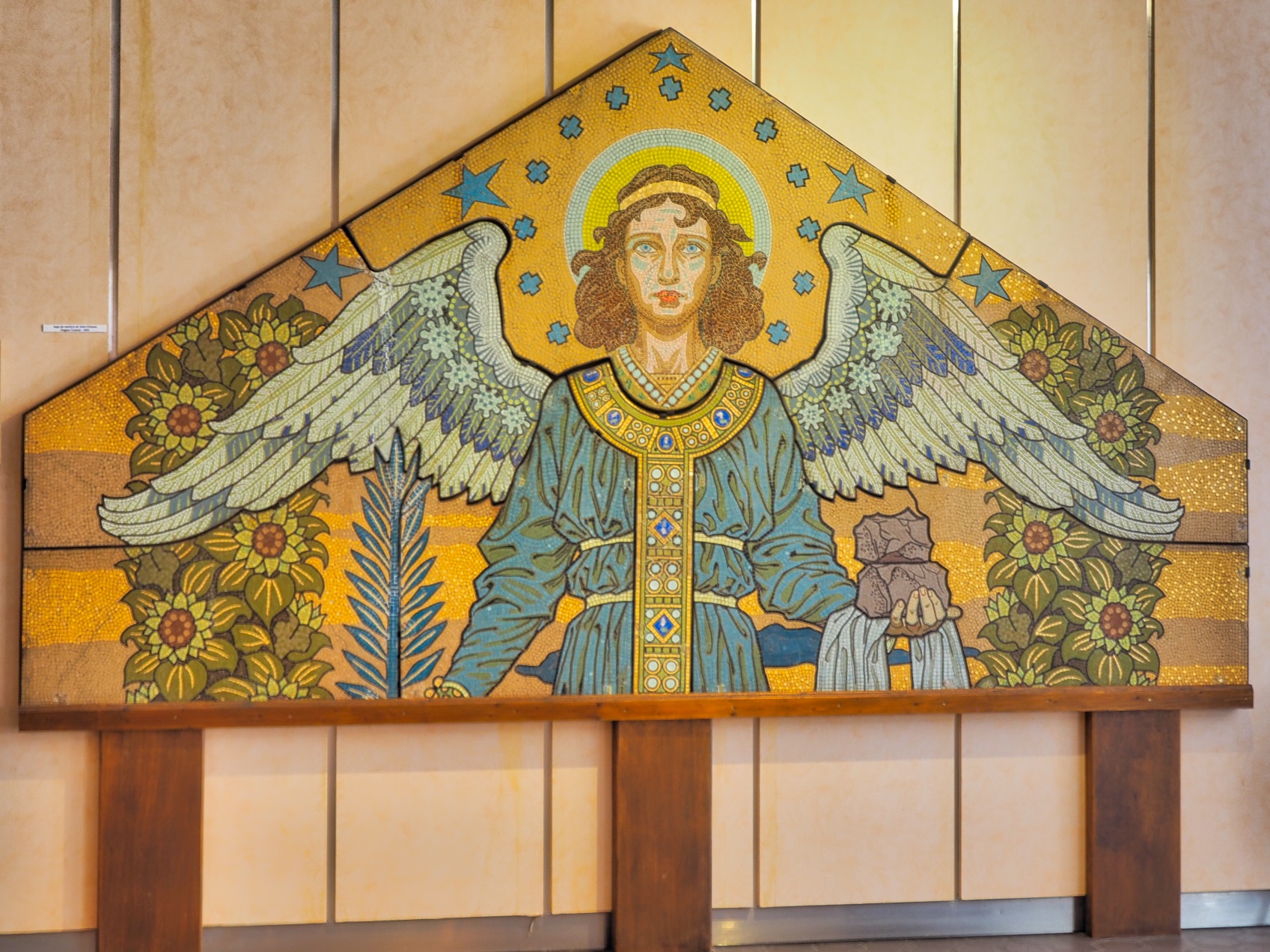 A religious mosaic in the entry to the museum.